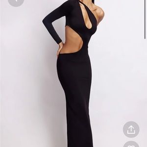 Meshki Joyce One Shoulder Cut Out Maxi Dress - Black Size small